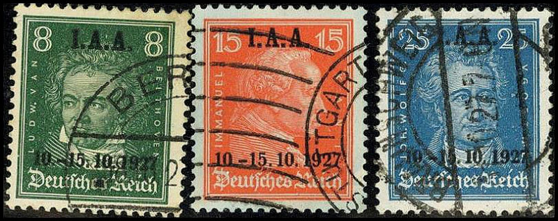 DEUTSCHES REICH. 
WEIMARER REPUBLIK 1923-1933. 
I.A.A. 1927 Nr. 408 u.409 gepr...