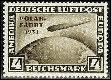 DEUTSCHES REICH. 
WEIMARER REPUBLIK 1923-1933. 
4 RM Polarfahrt. Mi. 458 (550,...