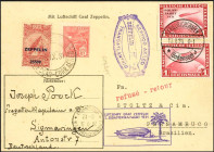 DEUTSCHES REICH. 
FLUG- und ZEPPELINPOST. 
ZEPPELINPOST. 2. Südamerikafahrt 1931 mit 1 RM Zeppelin- Polarfahrt Mi. 456 u. MF. 455 1 RM Zeppelin u.2 ...