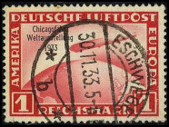 DEUTSCHES REICH. 
DRITTES REICH. 
1 RM 1933 Chikagofahrt. Mi. 496 (500,-). . 


l. Zf., Pra. ⊙