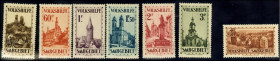 SAARGEBIET.
Volkshilfe 1932 (7), Burgen u. Kirchen, 167 entfalzt, Saarbrücker Kirchenstandbilder. Mi. 161-167 (580,-).

**