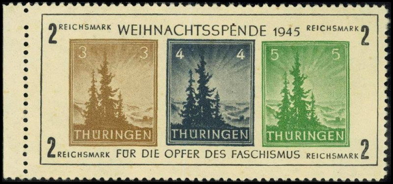 SOWJETISCHE ZONE. 
SOWJETISCHE ZONE - THÜRINGEN. 
Kleiner Weihnachtsblock 1945...