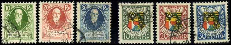 LIECHTENSTEIN. 
85. und 87. Geburtstag Fürst Johann II. Mi. 72-77 (144,-). . 
...