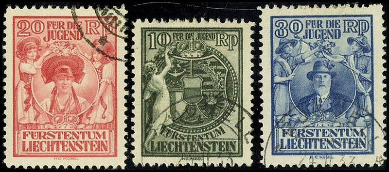 LIECHTENSTEIN. 
Jugendfürsorge 1932. Mi. 116-118 (160,-). . 


Pra. ⊙