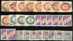 LIECHTENSTEIN. 
Portomarken. Portomarken kpl. 1920, 1928, 1940 (28). Mi.P1-12 gestempelt, 13-20 *, 21 - 28 gestempelt (195,-). . 


*/⊙