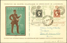 LUXEMBURG. 
100 J. Luxemburg, Briefmarken, CENTILUX - FDC vom 24.5.1952. Mi. 488-489 (350,-). . 


Pra. FDC ✉