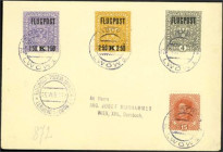 ÖSTERREICH. 
KAISERREICH 1850- 1918. Flugpost 1918 (Wien) ab Lemberg - Kiew Rückflug weisses Papier mit 15 H. Zusatzfrankatur, AK. Stpl. Wien. Mi. 22...