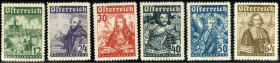 ÖSTERREICH. 
ÖSTERREICH - I. Republik. 
12-64g Wohlfahrt 1933 Katholikentag. Mi. 557-562 (**440,-). . 


*