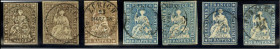 SCHWEIZ. 
5 (3),10 (4) Rp. 1854 Strubel, z.T. gepr. ABT BPP, z.T.höher. Mi. 13 II Bym (140,-). . 


unterschiedlich ⊙