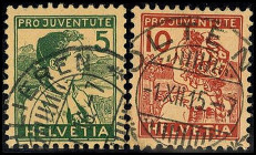 SCHWEIZ. 
5 u.10 C. 1915 Pro Juventute. Mi. 128-129 (120,-). . 


⊙