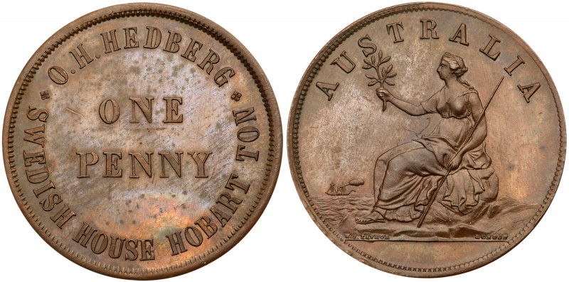 Australia, private issue tokens Hobart, Tasmania. Copper Penny, undated [1860], ...