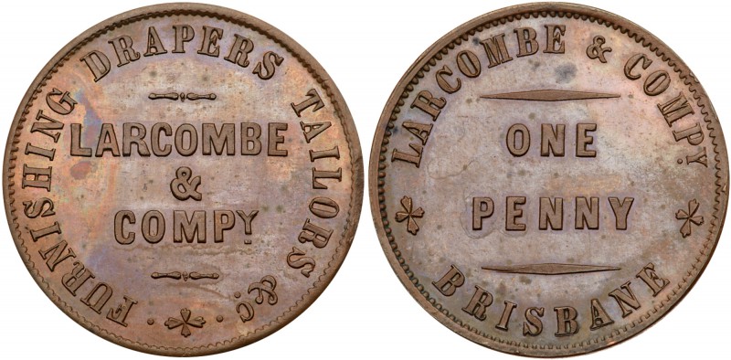 Australia, private issue tokens Brisbane, Queensland. Copper Penny, LARCOMBE & C...