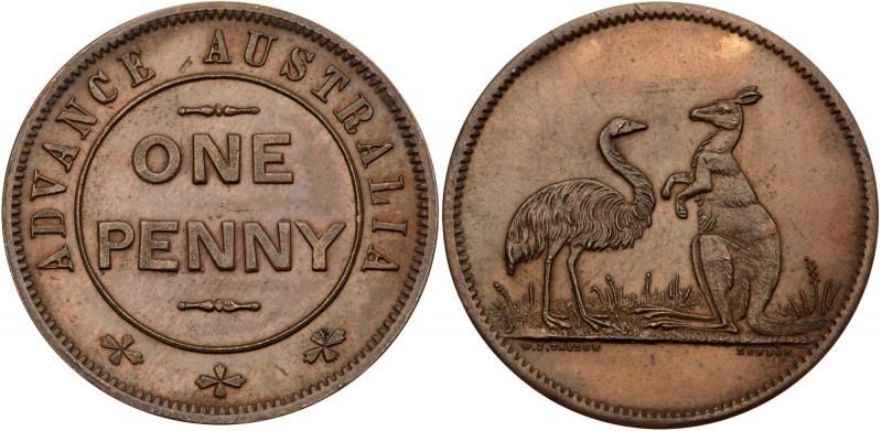 Australia, private issue tokens, unnamed [W. J. Taylor]. Copper Penny, ADVANCE A...