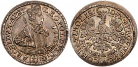 Austria, Holy Roman Empire, Archduke Leopold V (1619-1632). Silver &frac14;-Thaler, 1632, Hall Mint, crowned half length bust right, Rev. eagle, order...