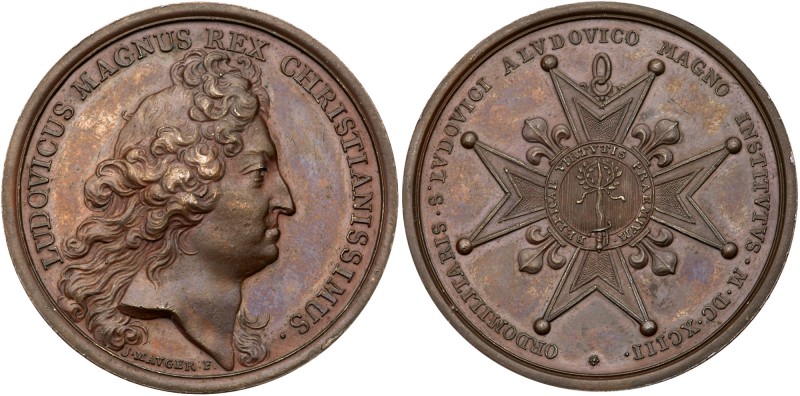 France. Louis XIV (1643-1715), bronze Medal, 1693. 41mm, 35.6g by Mauger. Instit...