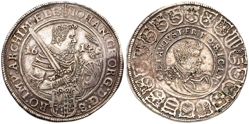 German States: Saxony. Johann Georg I and August of Naumburg (1611-1615). Silver...