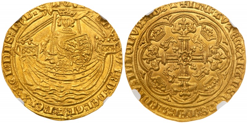 Edward III (1327-77). Gold Noble of six shillings and eight pence, Fourth Coinag...