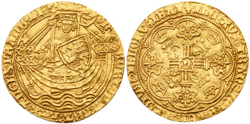 Henry VI, first reign (1422-1461). Gold Noble of six shillings and eight pence, ...