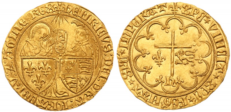Henry VI, King of England and France (1422-53). Gold Salut d'Or, St L&ocirc; Min...