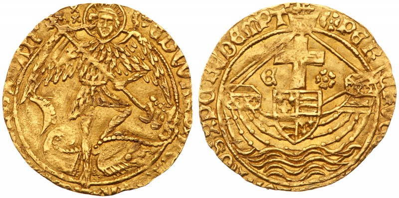 Edward IV, second reign (1471-83). Gold Angel of six shillings and eight pence, ...