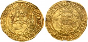 Henry VIII (1509-47). Gold Half-Sovereign, third coinage (1544-47), Tower Mint, initial mark pellet in annulet both sides, facing crowned robed figure...
