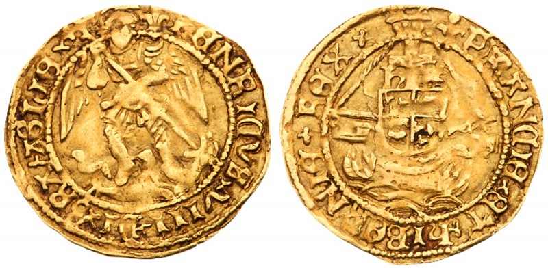 Henry VIII (1509-1547). Gold Quarter-Angel of two shillings, third coinage (1544...