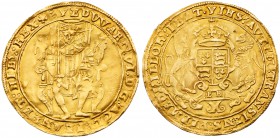 Edward VI (1547-53). Gold Sovereign, second period (Jan. 1549-Apr. 1550), struck in crown gold of 22 carat at twenty shillings face value, Southwark M...
