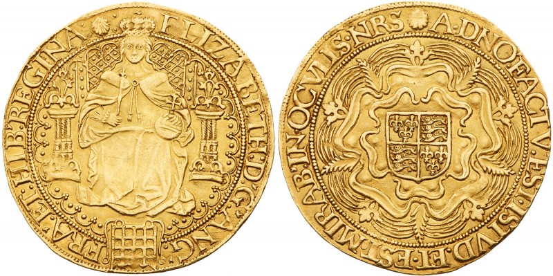 Elizabeth I (1558-1603). Fine gold Sovereign of Thirty Shillings, sixth issue (1...