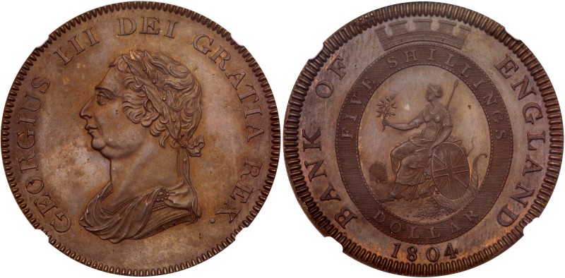 George III (1760-1820). Pattern copper Dollar, 1804, struck by W J Taylor after ...