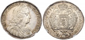 Charles VI / K&aacute;roly (1711-1740)
Silver &frac12; Taler/ &frac12; Tall&eacute;r, 1740 KB, 14.4g. K&ouml;rm&ouml;cb&aacute;nya/Kremnitz. Laureate...