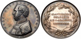 Franz Josef / Ferenc J&oacute;zsef (1848-1916)
Hungarian Science Academy Founder's Medal, 1880 KB. K&ouml;rm&ouml;cb&aacute;nya/Kremnitz. Silver, 49....