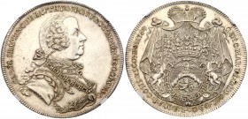 Issues of the Batthyani
Silver Taler/Tall&eacute;r, 1764, 28.05g. Peruked, armored bust right wearing Order. Rev. Ornate, crowned, draped and support...