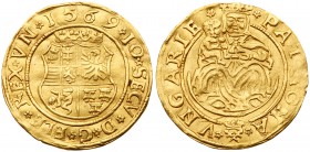 Transylvania
Gold Ducat/Aranyforint, 1569, 3.49g. Szeben/Hermannstadt. Crowned Arms. Rev. Facing Madonna and Child (Fr.275, Husz&aacute;r 41, Resch 7...