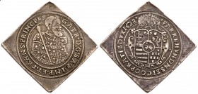 Gabriel Bethlen / Bethlen G&aacute;bor (1613-1629)
Silver Double Gulden Klippe/Tall&eacute;rcsegely, 1628 CC, 28.18g. Kassa/Kaschau. Armored half-fig...
