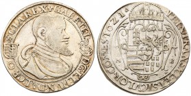 Gabriel Bethlen / Bethlen G&aacute;bor (1613-1629)
Silver Taler/Tall&eacute;r, 1621 KB, 27.74g. K&ouml;rm&ouml;cb&aacute;nya/Kremnitz. Armored half-f...