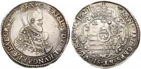 Gabriel Bethlen / Bethlen G&aacute;bor (1613-1629)
Silver Taler/Tall&eacute;r, 1621 NB, 28.24g. Nagyb&aacute;nya/Neustadt. Draped and cuirassed bust ...