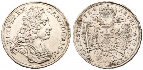 Charles VI /K&aacute;roly (1711-1740)
Silver Gulden/ &frac12; Tall&eacute;r, 1724, 14.13g. Gyulafeh&eacute;rvar/Karlsburg. Peruked, draped and cuiras...