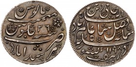 India, EIC, Bengal Presidency. Silver Pattern &frac12;-Rupee, in the name of Shah Alam II, Pulta Mint [Princep’s Coinage] AH 1198, year 26, edge dot a...