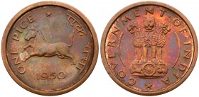 India, Republic. Bronze Proof Pice, 1950C, Calcutta, Asoka lion, Rev. denomination, horse, date without mint mark, 1mm edge (cf KM 1.2); sold together...