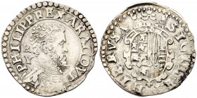 Italian States: Naples. Philip II (1554-98). silver Tari, bust left, monogram in field, Rev. crowned arms, 5.8g (CNI 62, 534; Mir 175). Nearly Extreme...