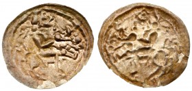 Mieszko III Stary, Senior of Krak&oacute;w (1173-1177, and intermittently between 1191 and 1202). Latin Bracteate. Rider right; MEZCO (Kop.69 - R4, Gu...