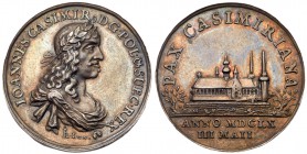 John II Casimir / Jan II Kazimierz (1648-1668)
On the Peace of Oliva, May 3, 1660. Silver Medal, 35mm. 12.97g. By Johann H&ouml;hn, Jr. Draped bust r...