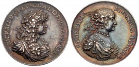 Michael Korybut / Michal Korybut Wi?niowiecki (1669-1673)
Silver Medal, 38mm. 25.38g. Unsigned. Laureate, draped bust right; MICHAEL D.G. REX.POL. M....