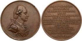 Stanislaus Poniatowski / Stanislaw August Poniatowski (1764-1795)
Graf Stanislaw Szcz?sny Potocki, 1786. Bronze Medal. 53.5 mm. By Johann Philip Holz...
