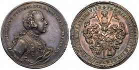 Silesia
Friedrich II, the Great, of Prussia (1740-1786). Wroclaw/Breslau School Prize Silver Medal, Taler-type, nd, 40mm. 23.61g. Armored, peruked bu...