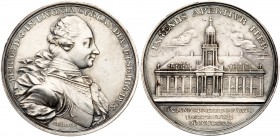 Livonia
Opening of the Gymnasium in Mitau, 1775. Silver Medal, 42mm. 28.64g. By Nicolas Georgi. Cuirassed, draped and peruked bust of the Duke of Cou...