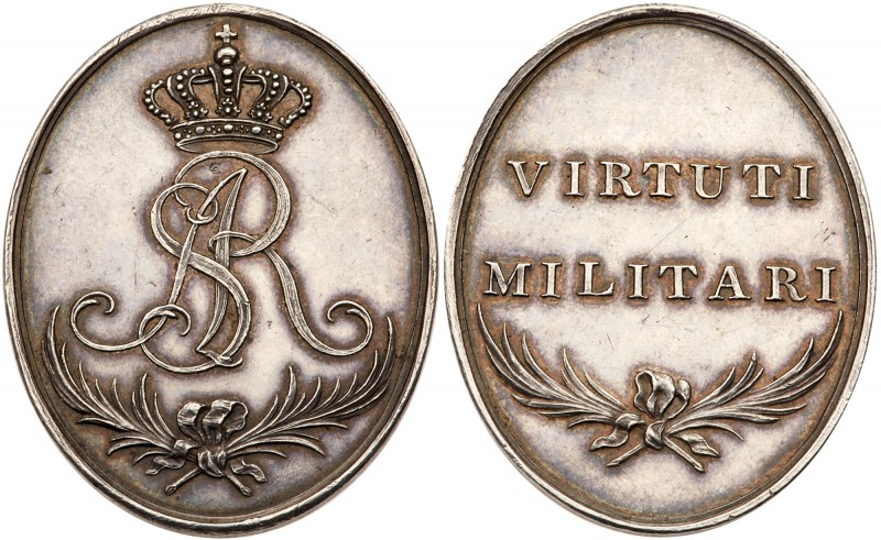 Livonia
Virtuti Militari Medal, 1792. Silver. Oval, 42.5 x 34mm. 19th Century r...