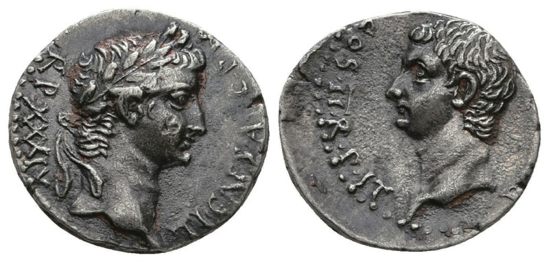 Tiberius (AD 14-37), with Drusus Caesar (died AD 23). AR drachm. Caesarea, Cappa...