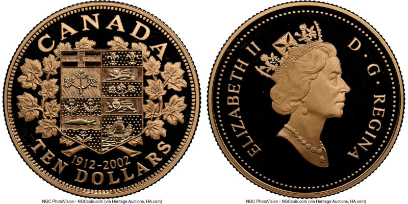 Elizabeth II gold Proof "First Canadian Gold Coin - 90th Anniversary" 10 Dollars...