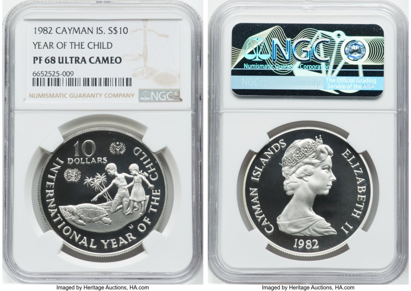 Assorted 5-Piece Certified silver "Year of the Child" Proof Set 1982 NGC, 1) Cay...